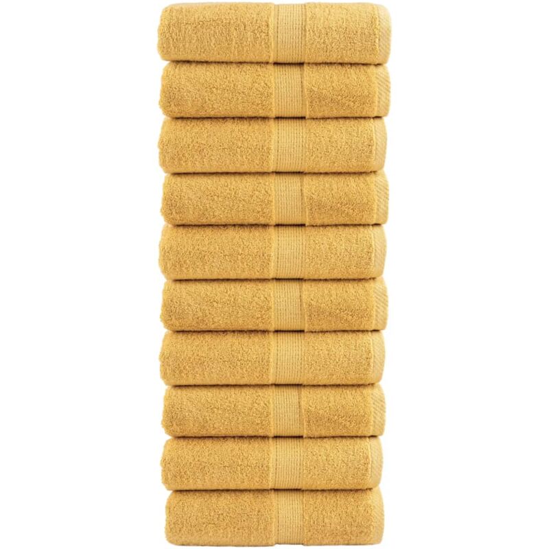 foto del prodotto asciugamani ospiti solund 10 pz oro 30x50 cm 600gsm vidaxl
