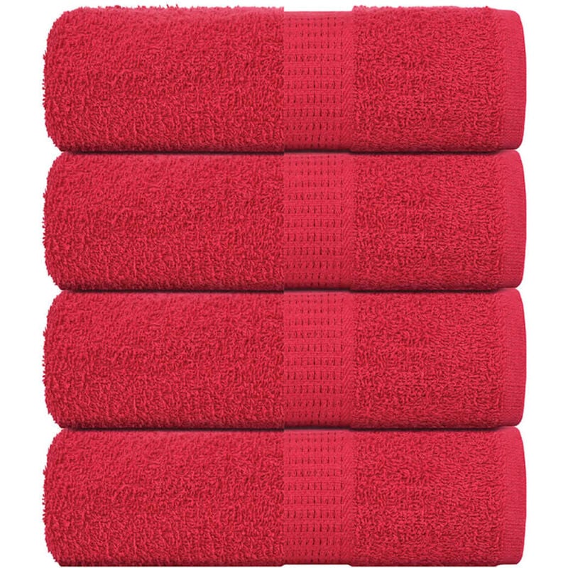 foto del prodotto asciugamani per sapone 4 pz rossi 30x30 cm 360 g m 100 cotone vidaxl