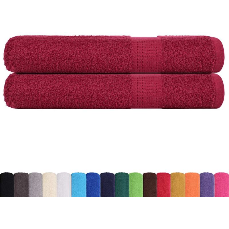 foto del prodotto asciugamani per sauna 2 pz bordeaux 80x200 cm 100 cotone vidaxl