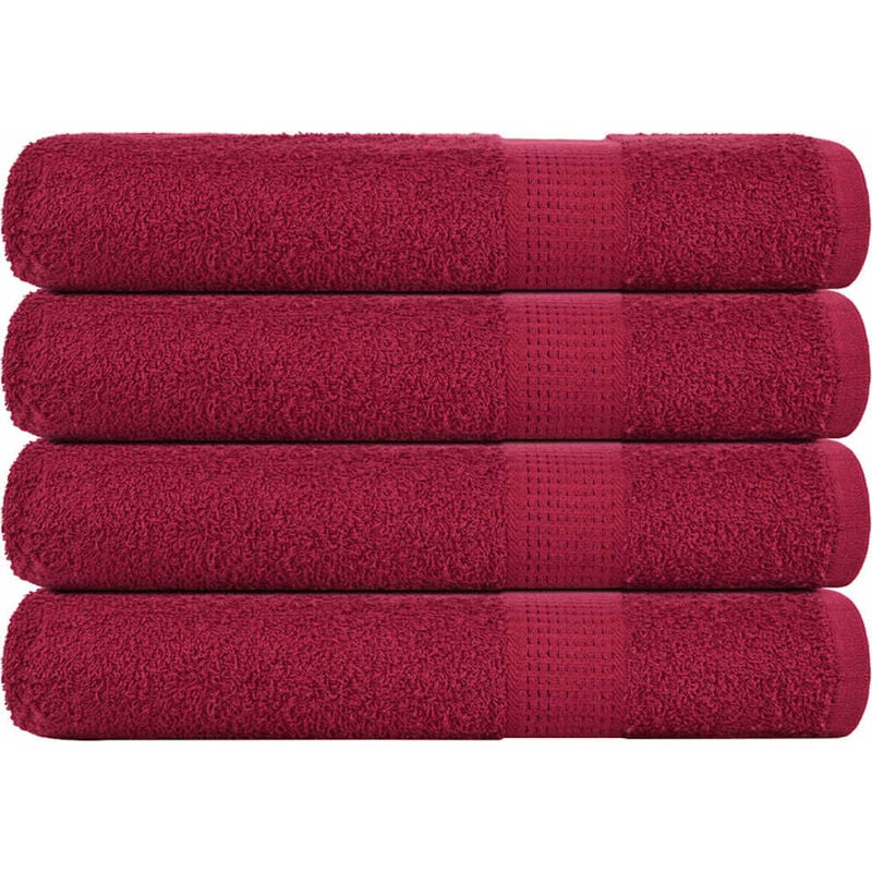 foto del prodotto asciugamani per sauna 4pz bordeaux 80x200cm 360g m 100 cotone vidaxl