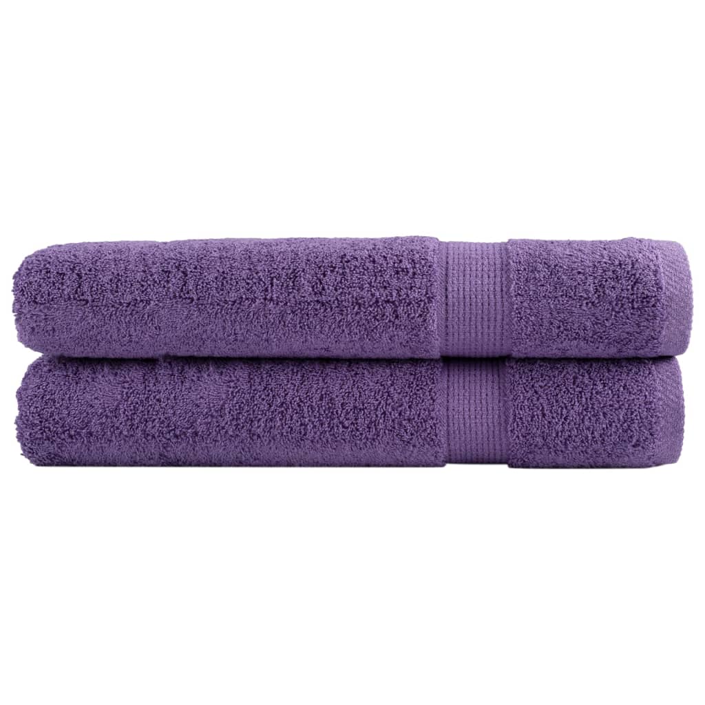foto del prodotto asciugamani premium solund 2 pz viola 100x200 cm 600 g/mâ²