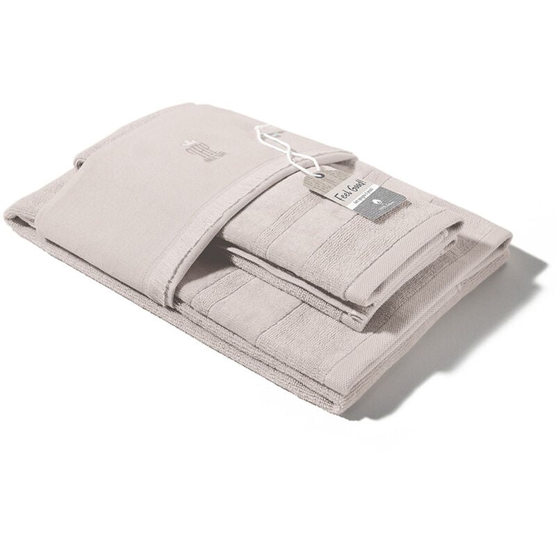 foto del prodotto asciugamani salvietta bagno in morbida spugna modello joy colore perla