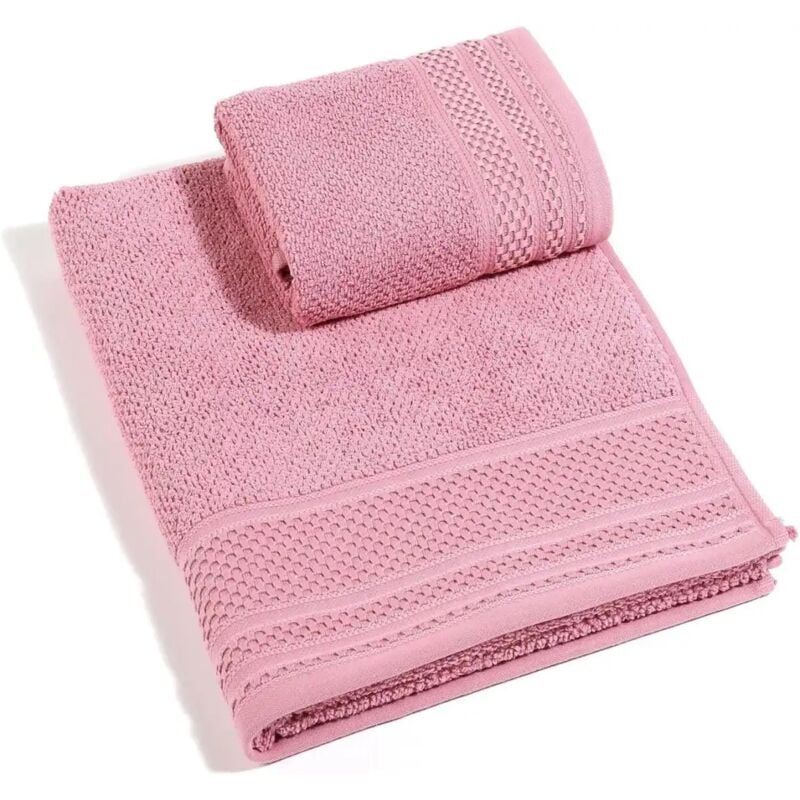 foto del prodotto asciugamano con ospite in cotone gim, colore corallo, eleganza e comfort caleffi