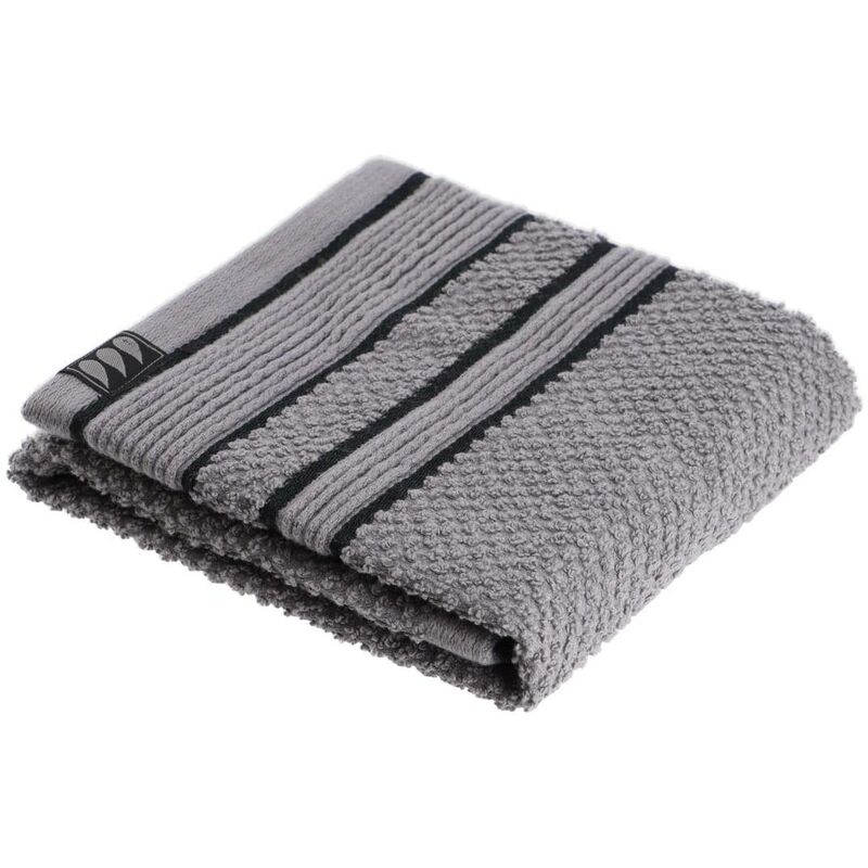 foto del prodotto asciugamano ospite 30x50 cm 100 cotone nero grigio tendance