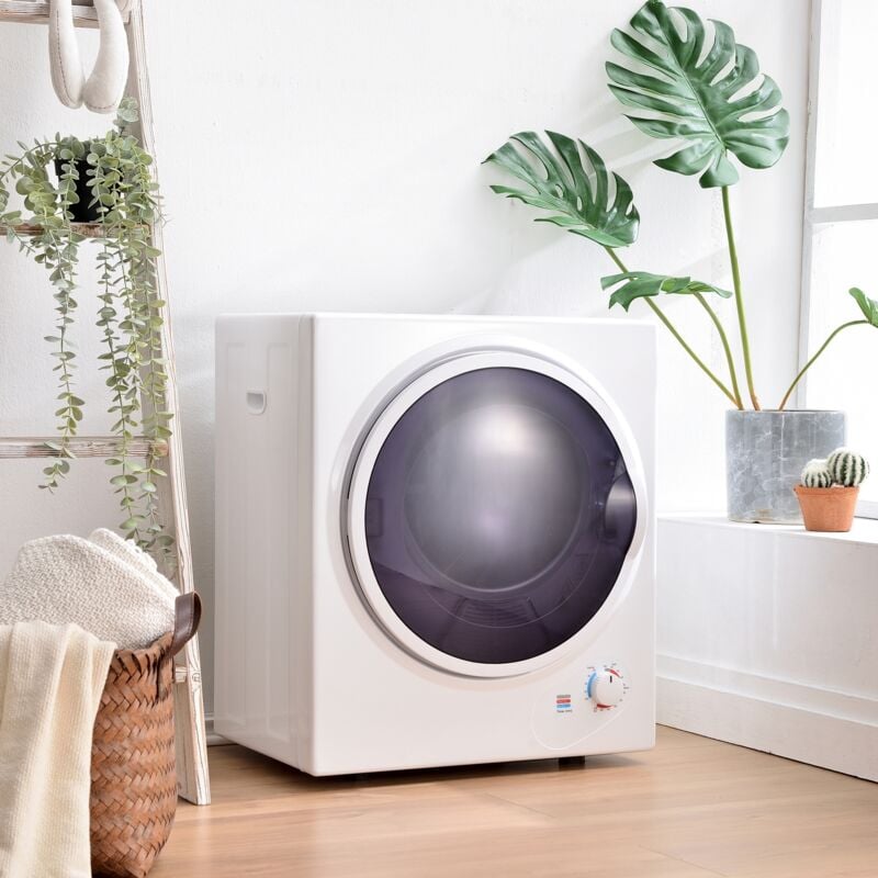 foto del prodotto asciugatrice a condensazione, mini asciugatrice, asciugatrice a sfiato, 2,5 kg, compatta 850 w, connesso, ca. 49,5 x 41,5 x 58,8 cm bianco