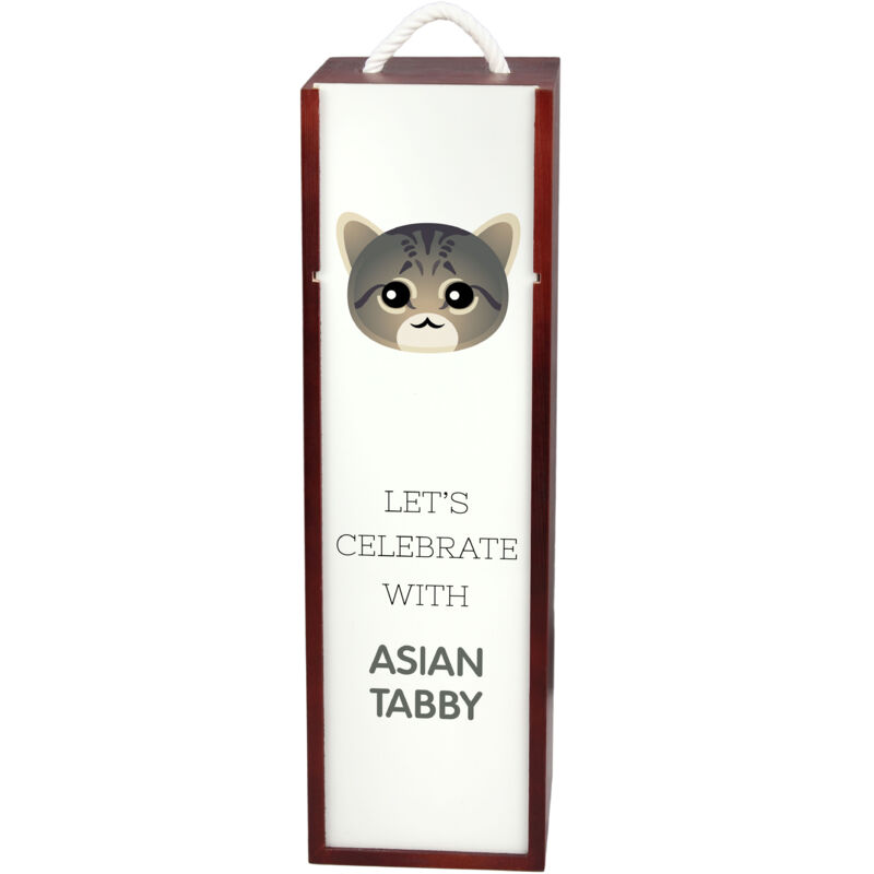 foto del prodotto asian tabby scatola per vino con grafica e scritta di art dog