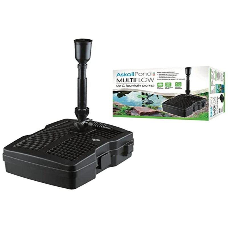 foto del prodotto askoll pond multiflow uv c filtro interno per laghetti e fontane completo con lampada uvc, nero