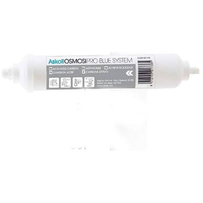 foto del prodotto askoll ricambio cartuccia carbone in line per impianto osmosi pro blue system
