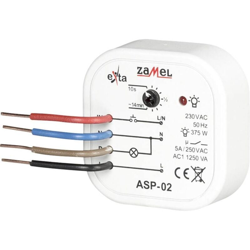foto del prodotto asp 02 rel temporizzatore luci scale ad incasso 230 v zamel