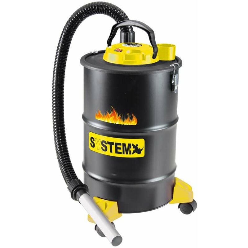 foto del prodotto aspiracenere system per ceneri calde nero e giallo 20lt