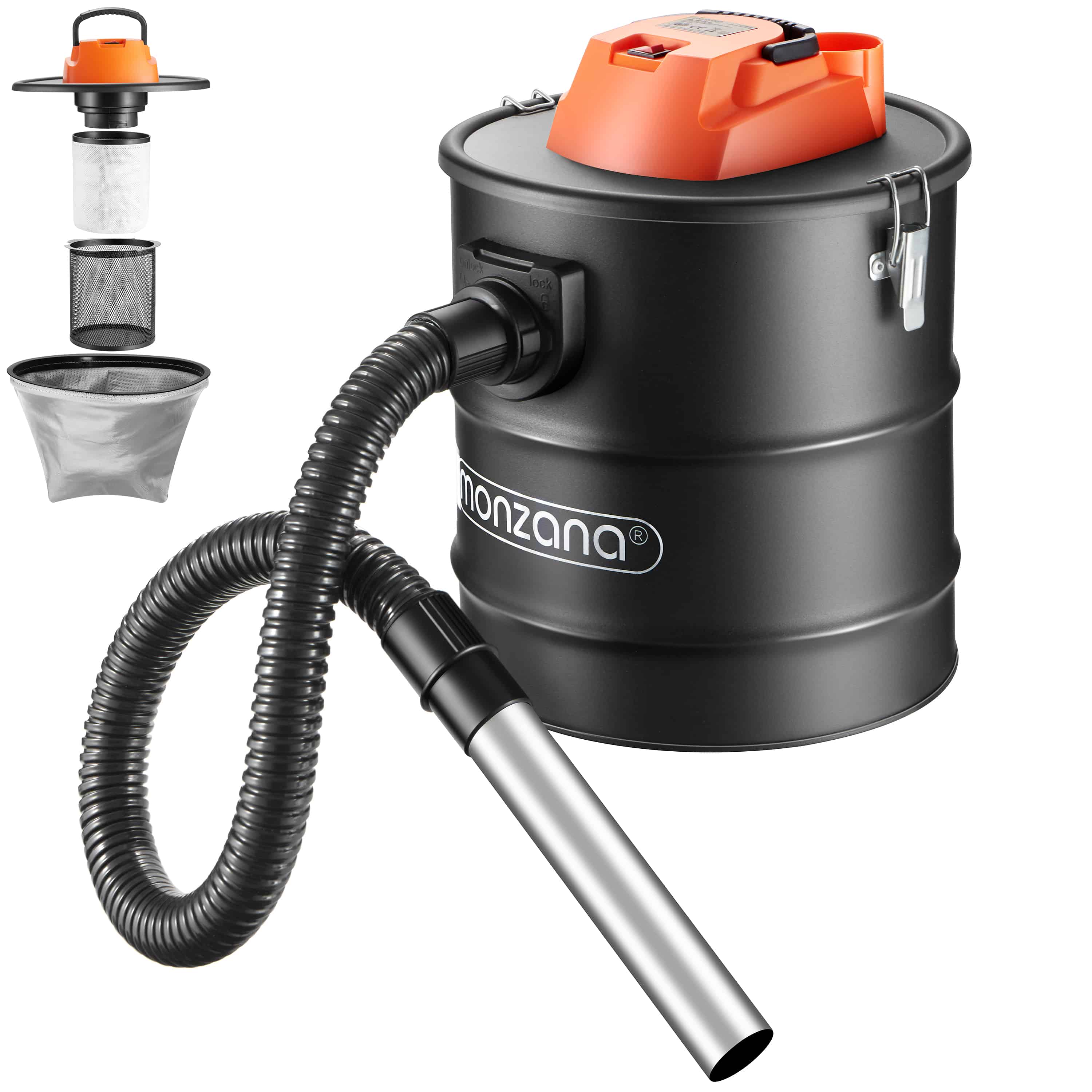foto del prodotto aspiracenere1200w nero arancione