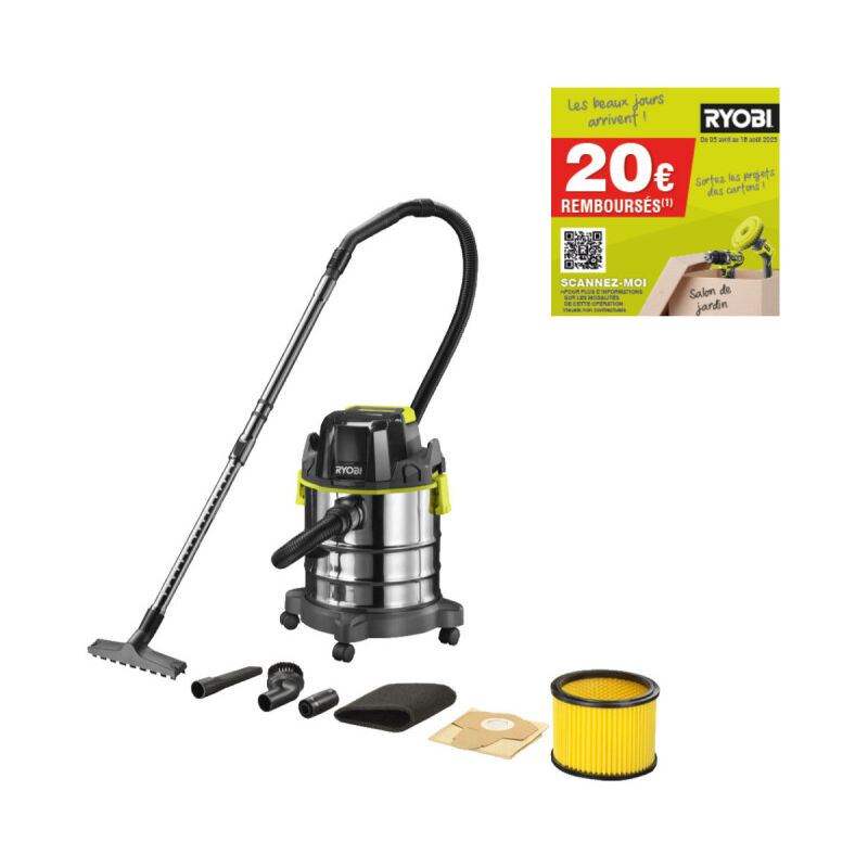 foto del prodotto aspirapolvere a umido asciutto ryobi 18v one plus senza batteria o caricabatterie r18wdv 0