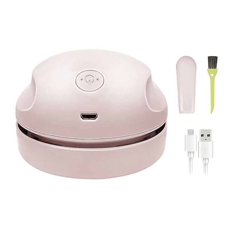 foto del prodotto aspirapolvere da tavolo ricarica usb con spazzola pulizia ugello aspirapolvere rosa