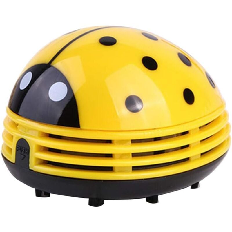 foto del prodotto aspirapolvere da tavolo ymyny mini ladybug strumento per la pulizia di casa e ufficio giallo utile