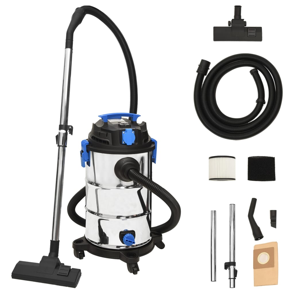 foto del prodotto aspirapolvere e aspiraliquidi 1200 w 30 l argento vidaxl