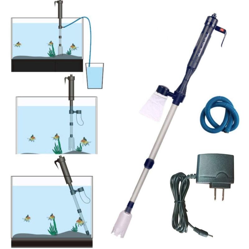 foto del prodotto aspirapolvere e sifone per acquari, elettrico, per acquari, per il cambio dell acqua, per la pulizia della sabbia, per ghiaia, a sifone, per acquari.