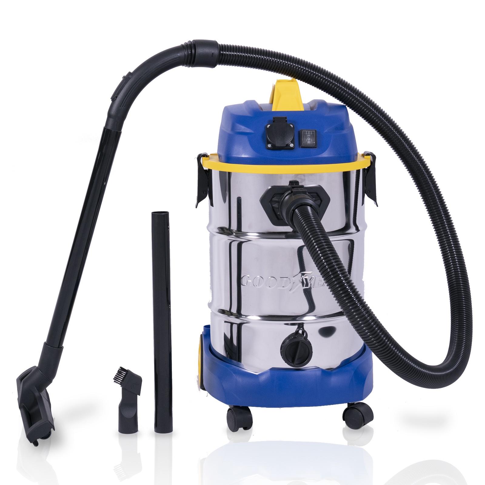 foto del prodotto aspirapolvere industriale per solidi e liquidi 30 l. aspirapolvere senza sacco 1.600w goodyear