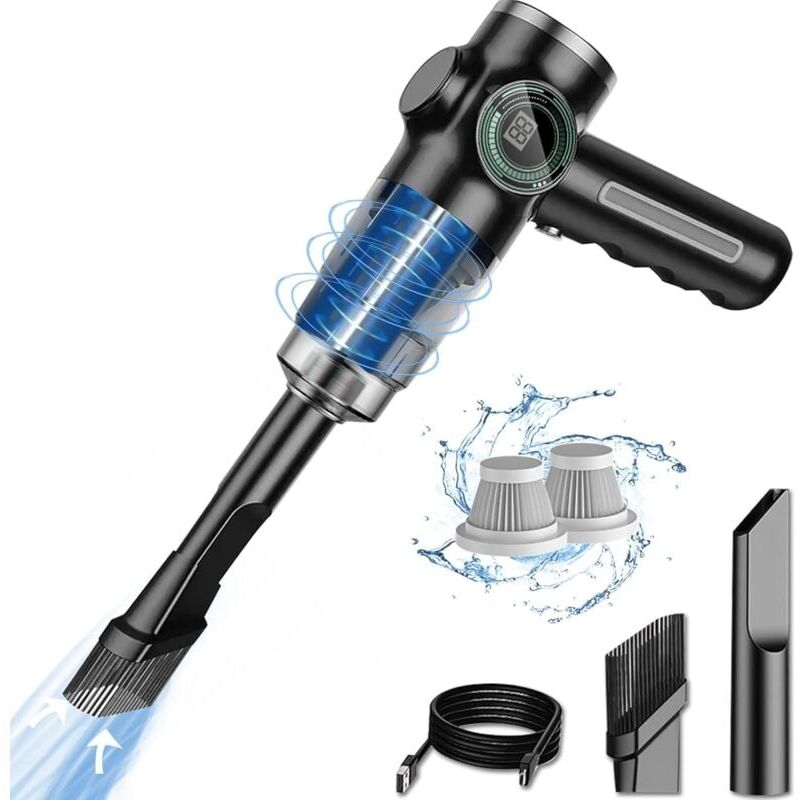 foto del prodotto aspirapolvere per auto 29000pa 120w - potente aspirapolvere portatile ricaricabile con display lcd e batteria a lunga durata ymyny