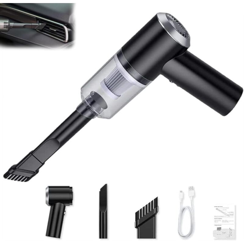 foto del prodotto aspirapolvere per auto potente senza fili, mini aspirapolvere portatile ricaricabile ad alta aspirazione per auto e peli di animali 1 pz 