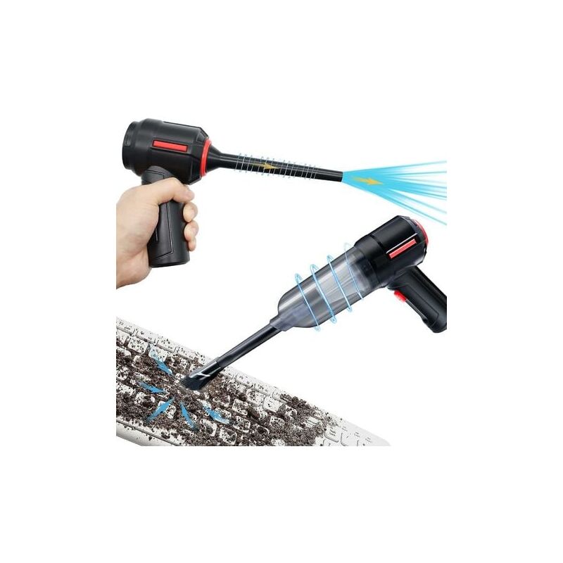 foto del prodotto aspirapolvere per computer 3 in 1, soffiatore ad aria compressa, aspirapolvere portatile senza fili, kit per la pulizia della tastiera, bomboletta