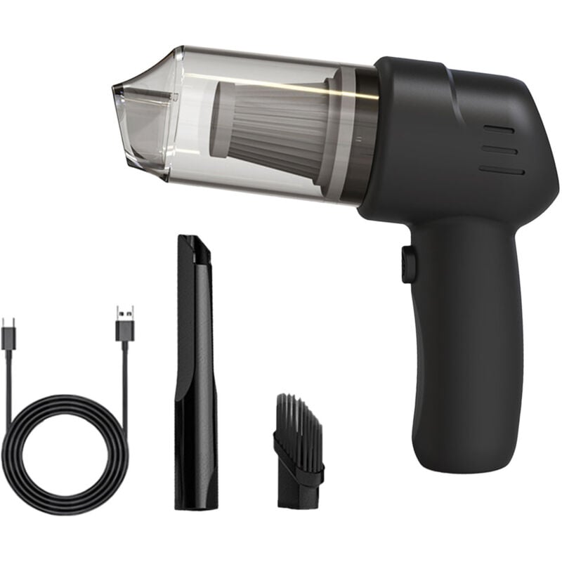 foto del prodotto aspirapolvere portatile con potente motore da 100 w 9000 pa kit di pulizia portatile wireless per auto casa ufficio, nero eosnow