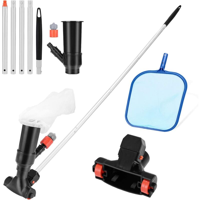 foto del prodotto aspirapolvere portatile per piscina kit per la pulizia della piscina set skimmer ideale per la pulizia di piscine, laghetti da giardino, vasche