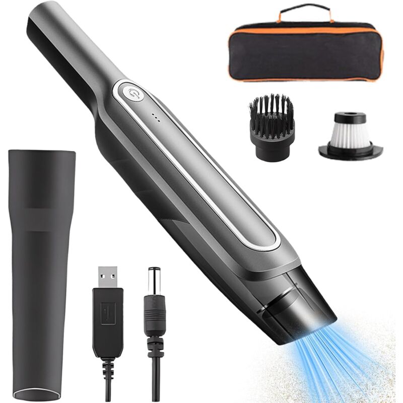 foto del prodotto aspirapolvere portatile senza fili portatile 50000pa ricaricabile 5000mah, mini aspirapolvere da tavolo per auto cucina, auto, divano, animali