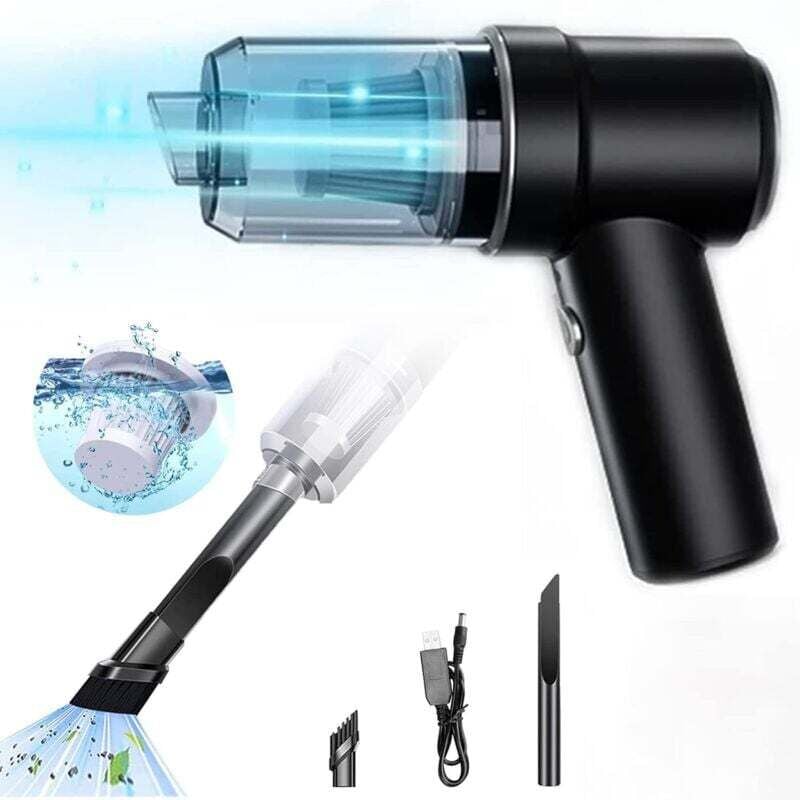 foto del prodotto aspirapolvere portatile wireless per auto, mini aspirapolvere portatile senza fili, piccolo aspirapolvere a doppio uso da 120 w per auto, animali