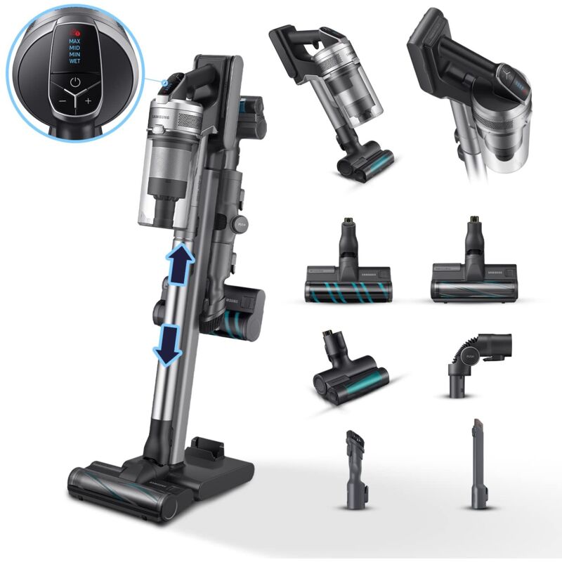 foto del prodotto aspirapolvere senza fili jet 90 complete vs20r9046t3 et, senza sacco, potenza 200w, 6 accessori inclusi, fino a 60 min di autonomia, argento
