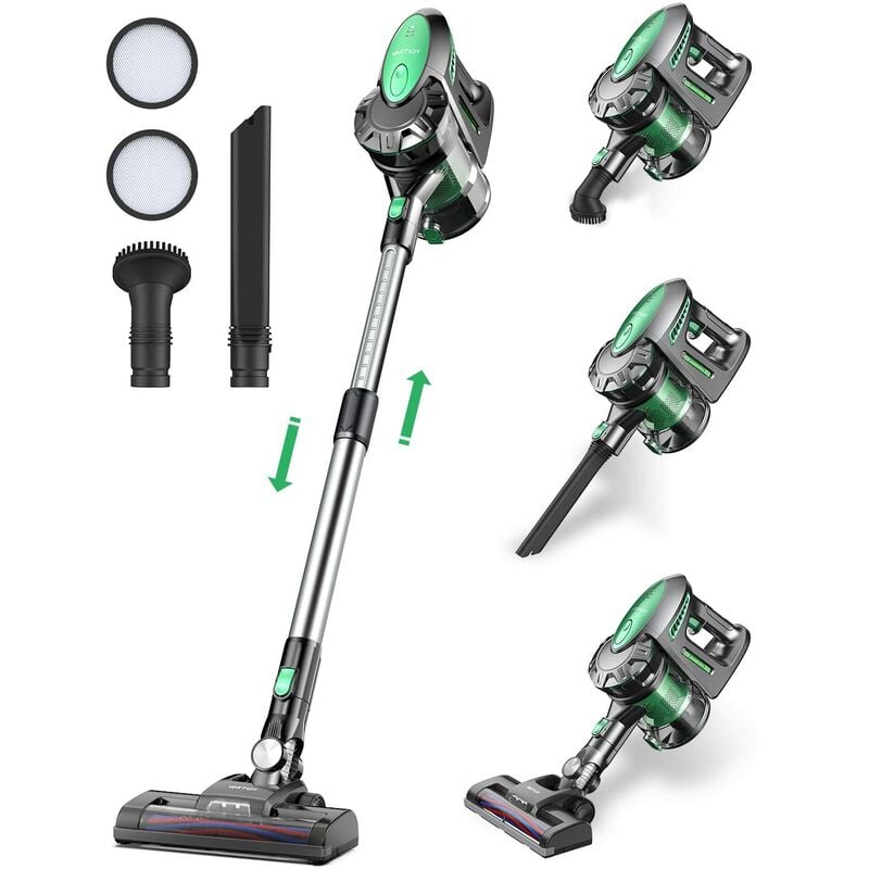foto del prodotto aspirapolvere senza fili v8,25kpa scopa elettrica senza fili potente 4 in 1, aspirapolvere portatile ultra leggero, autonomia 35 min con batteria