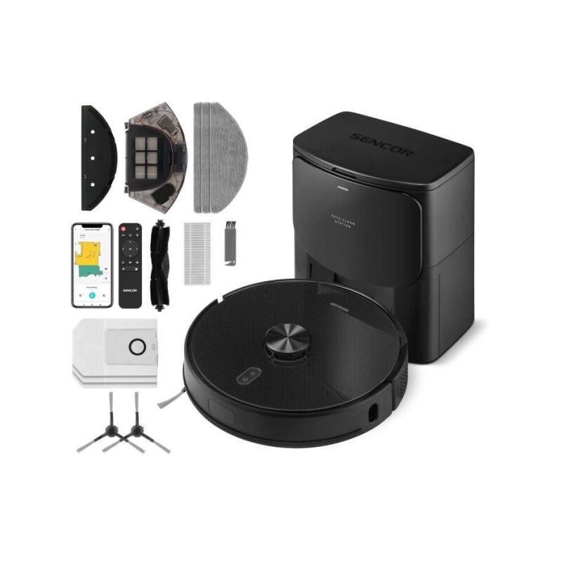 foto del prodotto aspirateur robot laveur sencor srv 9185bk 3000 pa 140 min 64 db 3 l noir