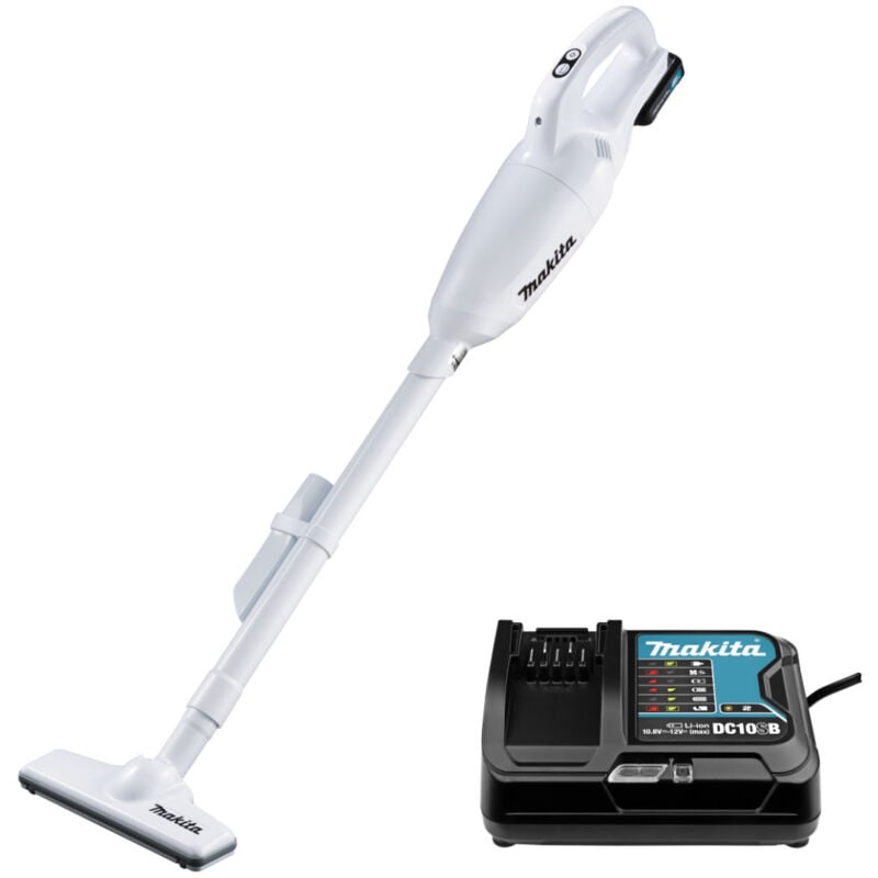 foto del prodotto aspiratore a batteria makita 12v cl108fdsaw con 1x batteria 2,0 ah caricabatterie in scatola
