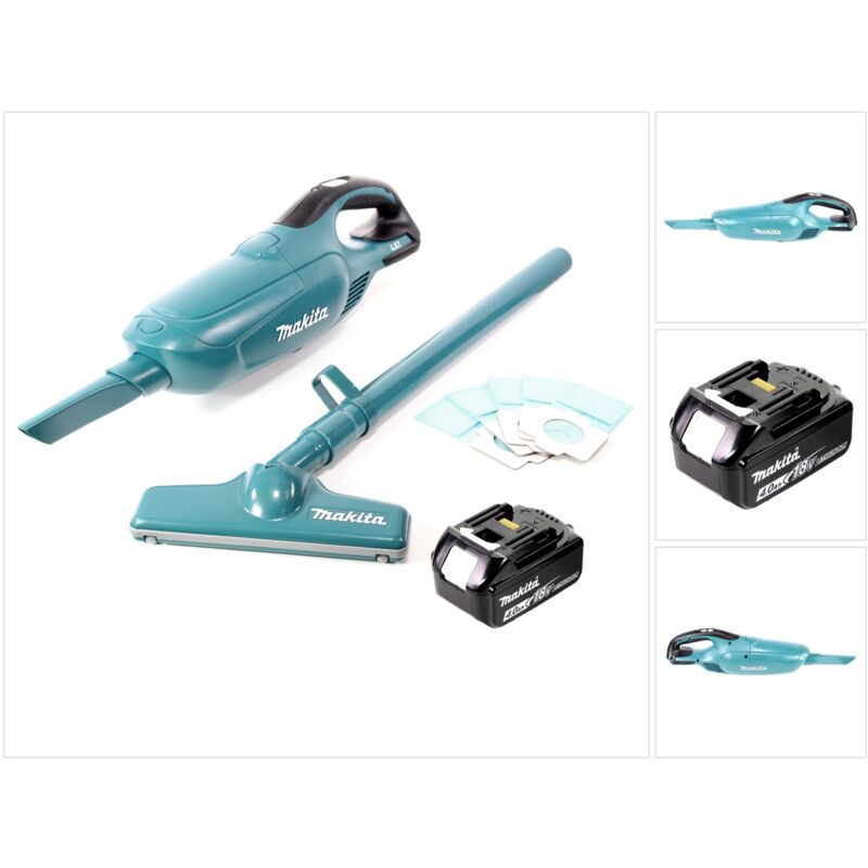 foto del prodotto aspiratore a batteria makita dcl 182 m1 18 v 1x batteria 4,0 ah senza caricabatteria