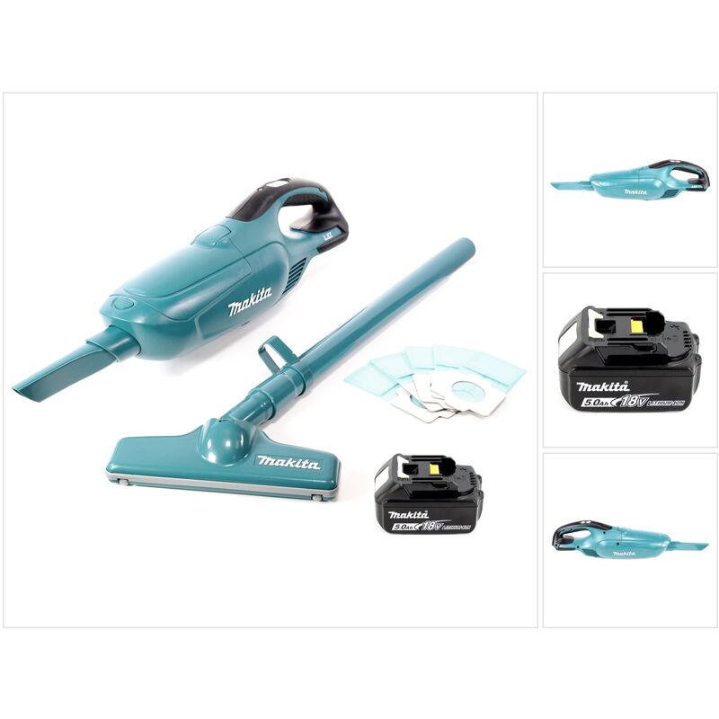 foto del prodotto aspiratore a batteria makita dcl 182 t1 18 v 1x batteria 5,0 ah senza caricabatterie