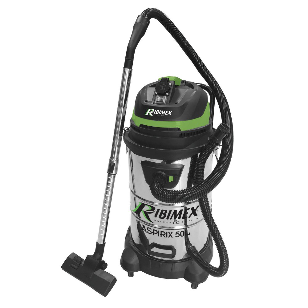 foto del prodotto aspiratore aspirapolvere aspiraliquidi bidone inox 50lt 1200w ribimex