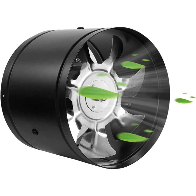 foto del prodotto aspiratore da parete in metallo con tensione 110 v, nero, per bagno, cucina, 100 mm interruttore, cavo da 1,5 m e nastro isolante inclusi