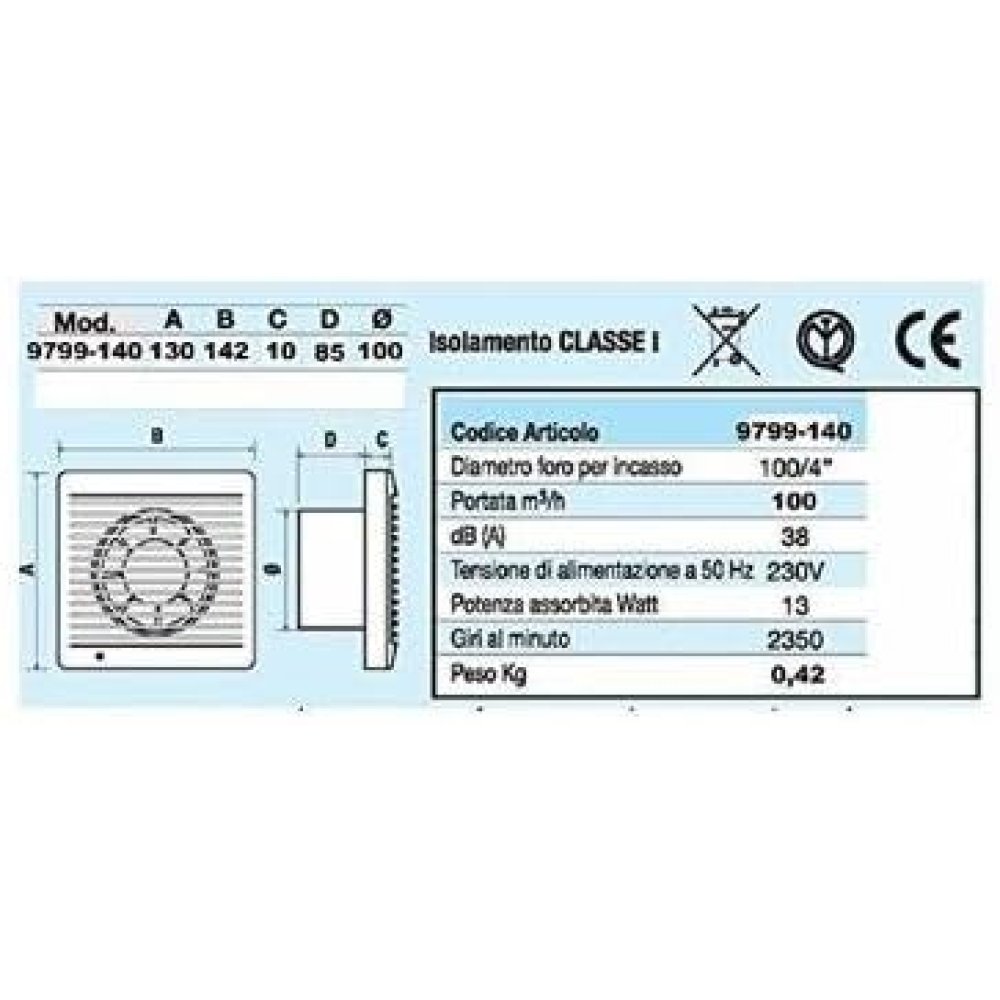 foto del prodotto aspiratore elettrico d.100 mm ve camco 9799 140x