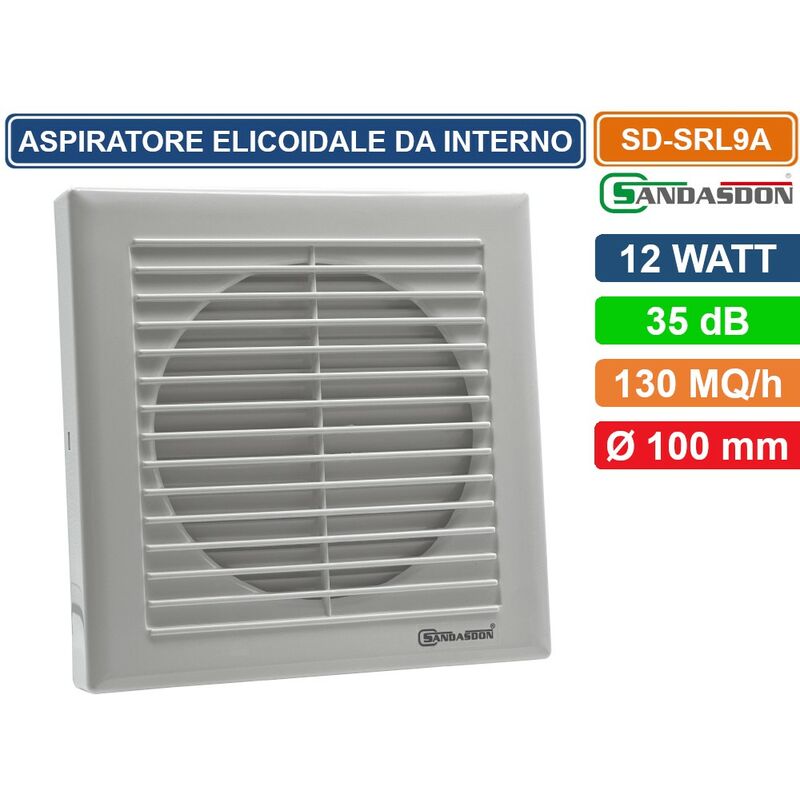 foto del prodotto aspiratore elicoidale da interno montaggio a parete 12w copertura 130mq h ipx4