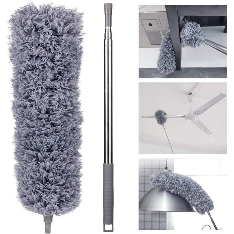 foto del prodotto aspiratore retrattile in microfibra, fino a 250 cm, con testina lavabile 