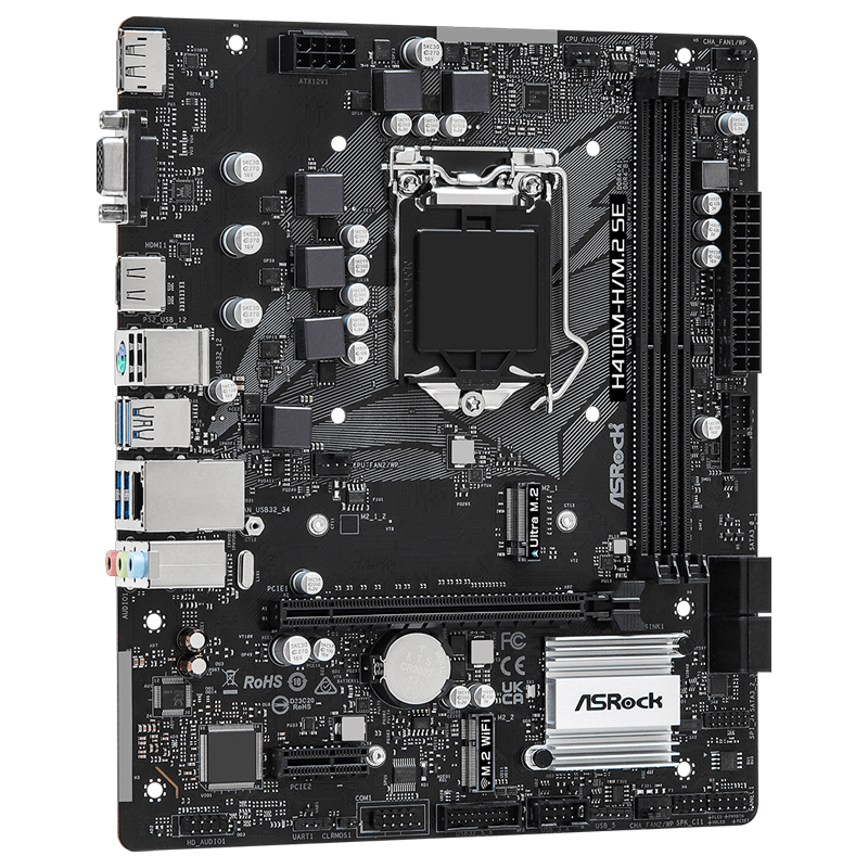 foto del prodotto asrock h410m h m.2 se mainboard micro atx ddr4 socket 1200 90 mxbmu0 a0uayz 