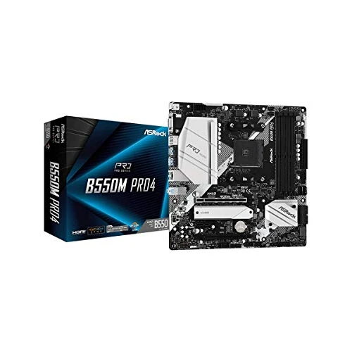 foto del prodotto asrock mb amd b550, b550m pro4, am4, 4 ddr4, micro atx