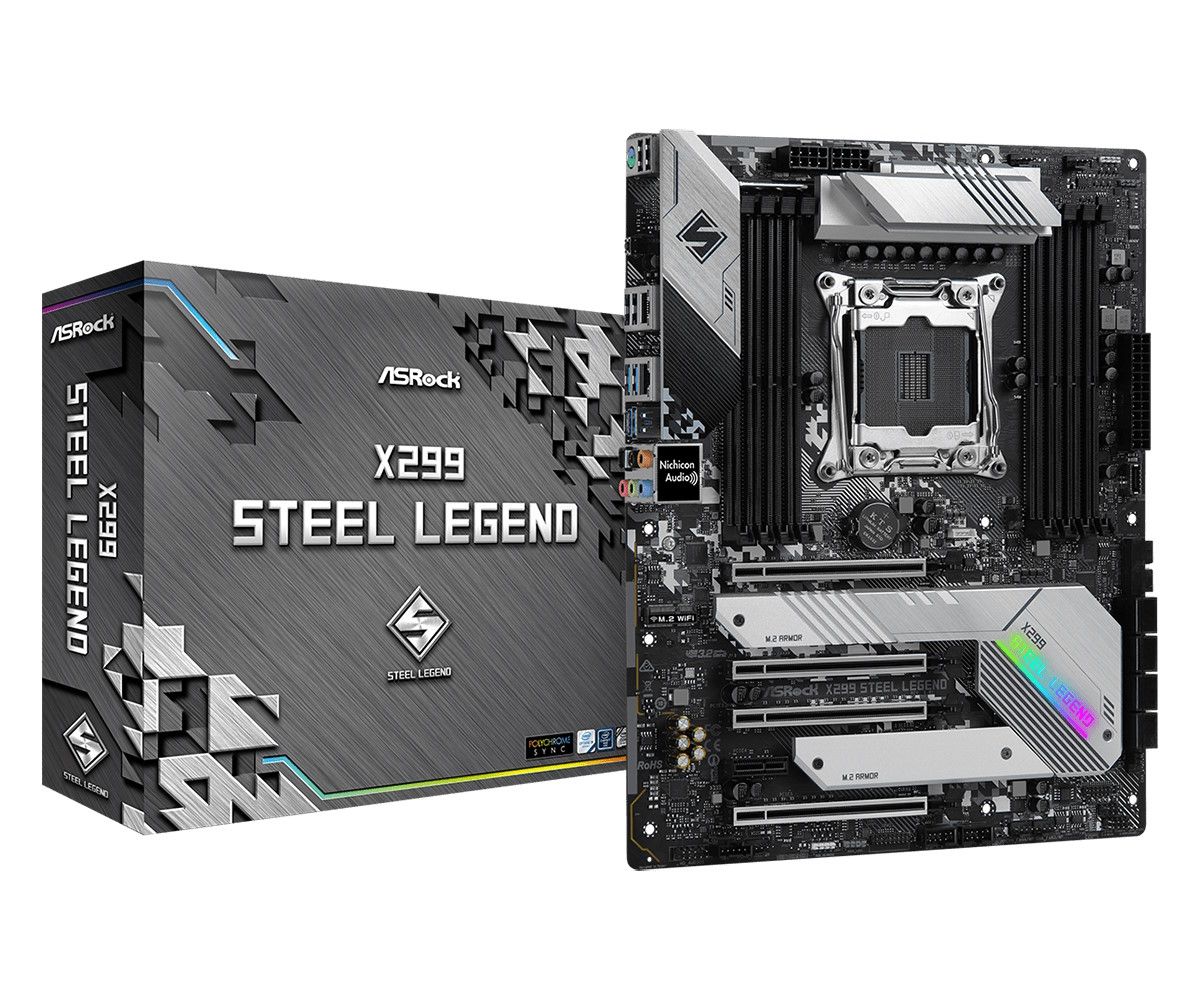 foto del prodotto asrock mb x299, x299 steel legend, lga 2066, 8ddr4