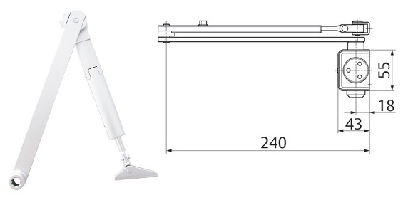 foto del prodotto assa abloy dc141 braccio c/fermo x chiudiporta nero dc140