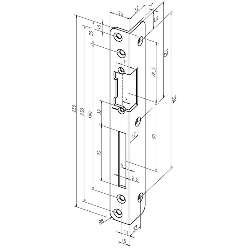 foto del prodotto assa abloy incontro di sicurezza ad angolo 069 s.3mm sta bianco din r