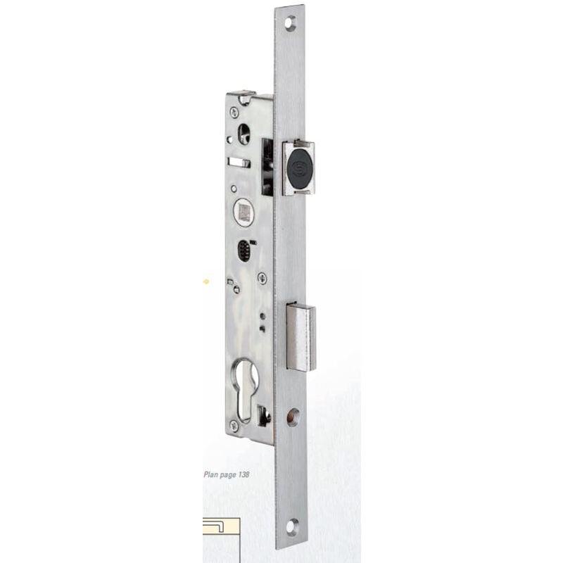 foto del prodotto assa abloy - serratura a 1 punto di chiusura 2260 1 2 giro - 24x300 mm piastra preclusa incontro 4mm - 2260.41.0tp24lon