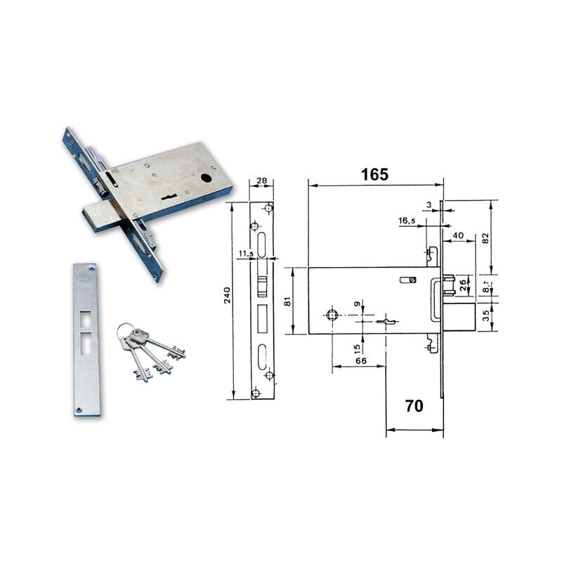 foto del prodotto assa abloy yale 6803r sa serratura trad d m mm70