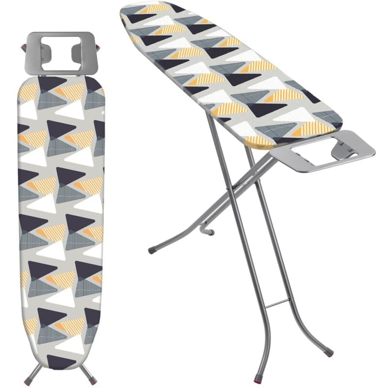 foto del prodotto asse da stiro kadax con generatore di vapore, asse pieghevole con rivestimento in cotone, supporto per ferro integrato e piedini antiscivolo 114 x