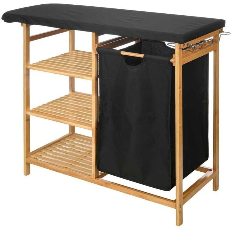 foto del prodotto asse da stiro kipit 1443fl bamboo nero stoffa bamb 