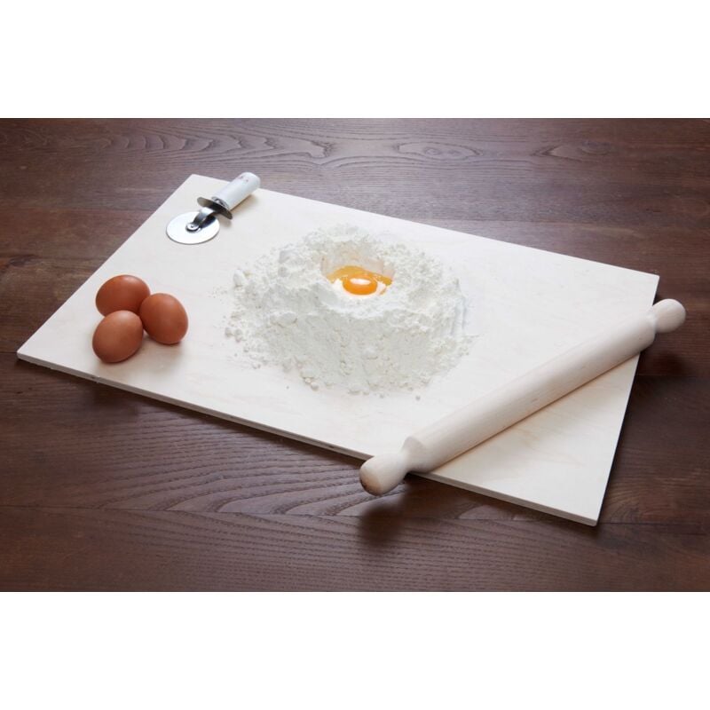 foto del prodotto asse stendipasta in legno di betulla 57x37cm con mattarello da 40cm