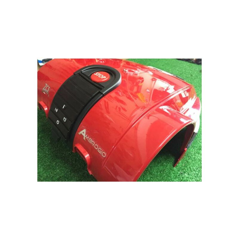 foto del prodotto assieme calotta rossa con tastiera e paraurti in gomma originale ambrogio robot
